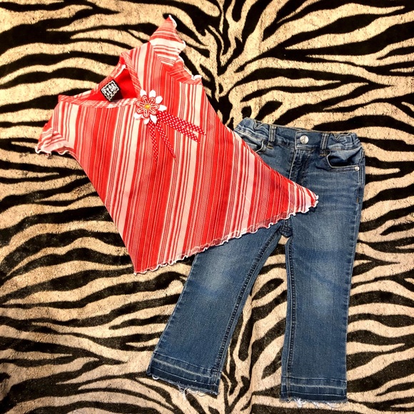 Handkerchief Top Jessica Simpson Cropped Jeans Set - Picture 1 of 1